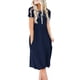 thumbnail image 2 of Vestido de manga corta casual de verano para mujer Vestido de cintura imperio con bolsillos Adepaton WRMH-940-8, 2 of 5