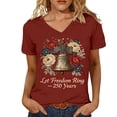 thumbnail image 3 of MAIHAN 250 Years America Shirt Women 4th Of July Shirt Plus Size American Flag Shirts Crew Neck Short Sleeve Summer T-Shirt Funny Tshirts Shirts for Women, 3 of 4