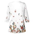 thumbnail image 3 of Women Lace Trim Fashion Tops Short Sleeve T Shirts Summer Dressy Casual Floral Print V Neck Graphic Tee Blouses (XX-Large, White 04), 3 of 4