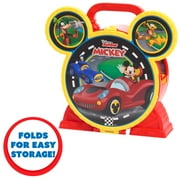 Disney Junior Mickey Mouse Stow ’n Go Garage, Figure and Vehicle Playset Baby and Toddler Toys, 11.25