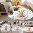 thumbnail image 5 of Round Area Rug 6 Ft, Bunny Easter Washable Non-Slip Circle Carpet for Living Room/Bedroom, Spring Floral Rabbits Eggs Farmhouse Low-Profile Indoor Mats Collection Rugs for Residential, 5 of 7