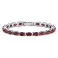 thumbnail image 6 of Belinda 6 x 4 mm Oval Cut 10.39 CTW Garnet Tennis Bracelet for Women, 7.25" Birthstone Tennis Bracelet with Box Tongue Clasp., 6 of 7