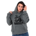 thumbnail image 3 of Just Married Bride Groom Newlywed Hoodie Sweatshirt Women Men Brisco Brands 2X, 3 of 6