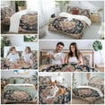 thumbnail image 5 of Black Boho Bedding Duvet Cover Set Full Size 4 Pieces Oriental Medallion Retro Distressed Bohemian Bedding Set with Zipper Closure, 1 Comforter Cover 86x86 Inches 1 Flat Sheet & 2 Pillow Cases, 5 of 7