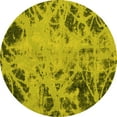 thumbnail image 1 of Ahgly Company Machine Washable Indoor Round Abstract Yellow Modern Area Rugs, 6' Round, 1 of 4