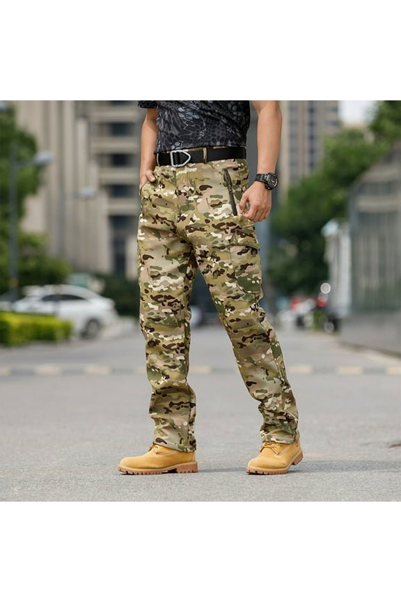 Pants for Men Stealthy Camo Hunting Pant with Reinforced Knees, and Seat Outdoor Sports Soft Charge Mountain Climbing Cargo Work Pants Baggy Camo Tactical Combat Trousers