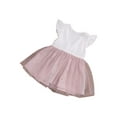 thumbnail image 3 of Okbabeha Little Girls Summer Dress, Ruffle Sleeve Pearl Lace Back Zip TuTu Dress, 3 of 9