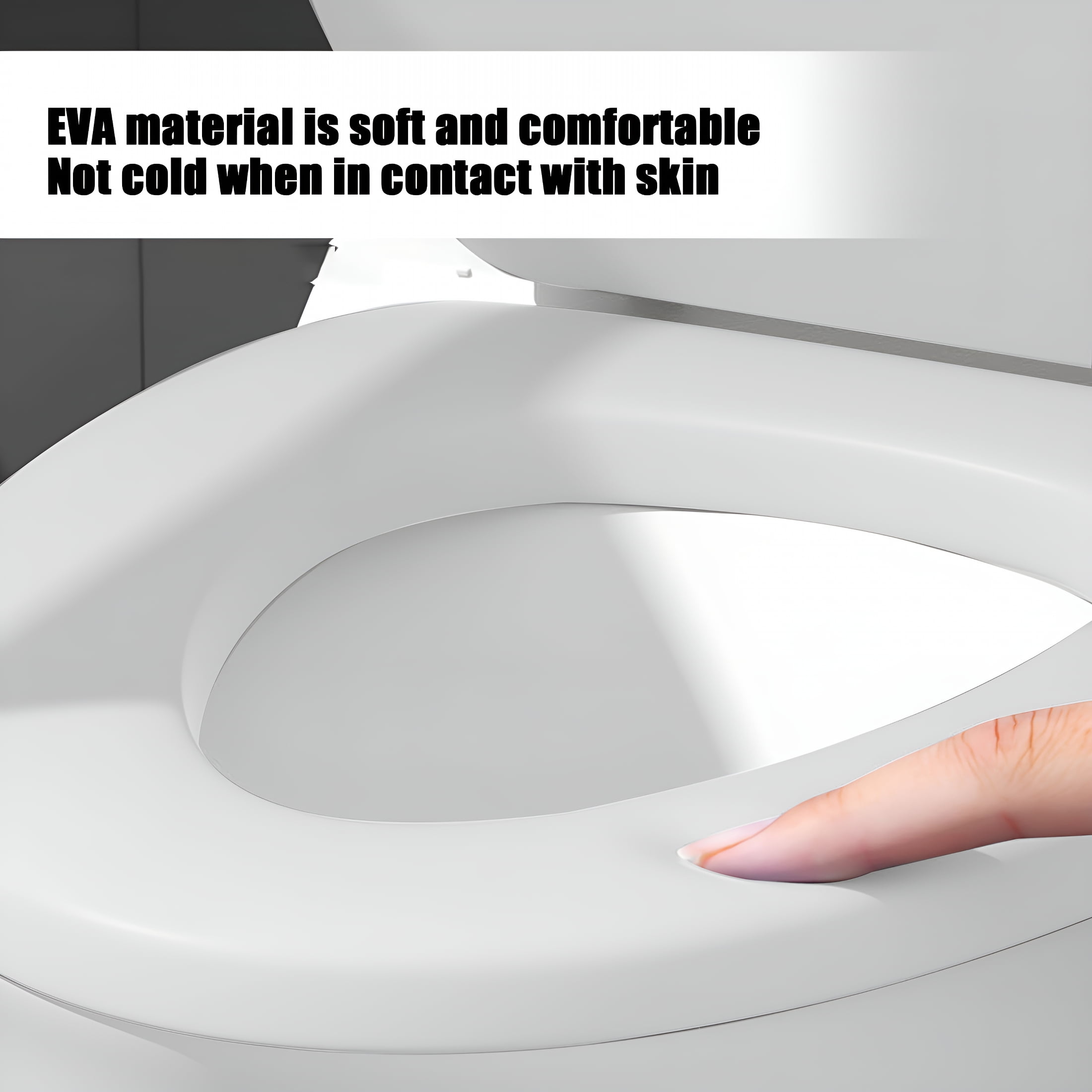 HIBIBUD Soft Elongated Vinyl Toilet Seat with Comfort Foam Easy Install