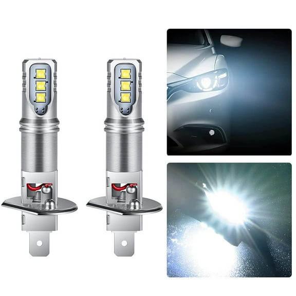 KDJ 2x H1 LED Headlight Bulb Kit High Low Beam Fog Lamp for DRL 6000K Super Bright White