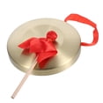 thumbnail image 1 of 1 Set Chinese Gong Hand Gong Golden Round Traditional Design For Children Festival Activities, 1 of 8