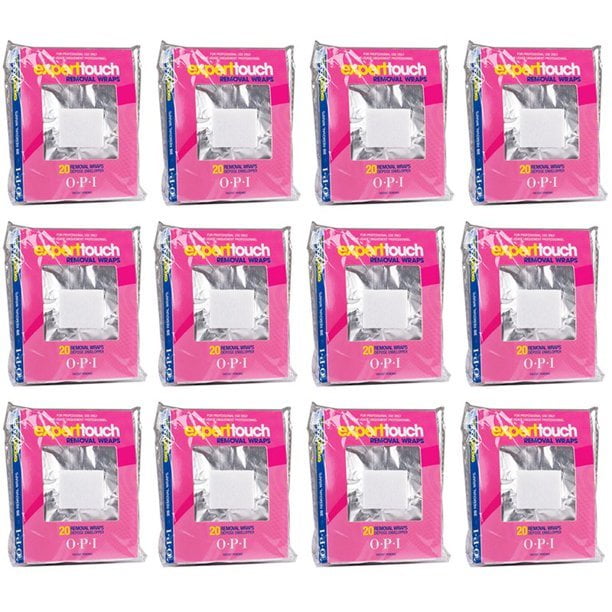 Opi Expert Touch Gel Nail Polish Remover Foil Wraps 20 Pcs Pack of 12