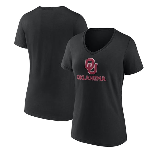 Women's Black Oklahoma Sooners Lockup Team V-Neck T-Shirt