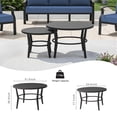 thumbnail image 3 of Gotland 7 Piece Aluminum Patio Furniture Set,Modern Metal Outdoor Patio Furniture w/5.1'' Thick Cushion,Swivel Chairs and Round Coffee Table,Patio Conversation Sets for Porch,Deck,Navy Blue, 3 of 7