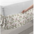 thumbnail image 2 of Floral Bed Skirt, Forest Botanical Pattern with Flourishing Wild Flowers Petals, Elastic Bedskirt Dust Ruffle Wrap Around for Bedding Decor, 4 Sizes, Pale Olive Green Pink, by Ambesonne, 2 of 2