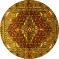 thumbnail image 1 of Ahgly Company Indoor Round Persian Yellow Traditional Area Rugs, 5' Round, 1 of 4