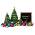 thumbnail image 5 of Milltown Merchants Green Leaning Ceramic Christmas Tree - 9.5", Medium Multicolor Lights, 5 of 5