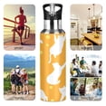 thumbnail image 5 of 600ml Vacuum Insulated Sports Water Bottle with Foldable Straw Stainless Steel Portable Thermos Cup White Cat Silhouettes, 5 of 7