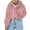 Pink, variant on Lilgiuy Women Crop Top Sweatshirt Fleece Zipper Long Sleeve Cropped Hoodie Solid Sweater Blouse Coat(White,6) Winter Clothes for 2022