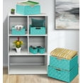 thumbnail image 2 of Sorbus Storage Box Woven Basket Bin Container Tote Cube Organizer Set Stackable Storage Basket Woven Strap Shelf Organizer Built-in Carry Handles (7 Piece - Aqua), 2 of 7