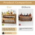 thumbnail image 4 of Wood Wine Rack Wall Mounted, Liquor Bottle Display Shelf for The Home Bar,Wine and Liquor Wall Rack with Glass Holder,Rustic Bar Shelves with 4-Bottle Whiskey Liquor Dispenser, 4 of 7
