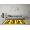 thumbnail image 3 of Ahgly Company Machine Washable Indoor Round Abstract Yellow Contemporary Area Rugs, 7' Round, 3 of 4