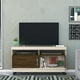 thumbnail image 2 of Moveis Mueble para TV Moderno de hasta 42” Modelo Lassa con Puerta Corrediza Nichos para Decoración y Ruedas de Silicona - Mesa para Televisor Minimalista Color Off White / Savana, 2 of 3