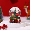 thumbnail image 4 of Christmas Crystal Ornament, Festive Holiday Decoration, Liquid Snow Globe with Santa and Christmas Tree for Home and Office Decor, Resin Base, Battery Powered, 4 of 7