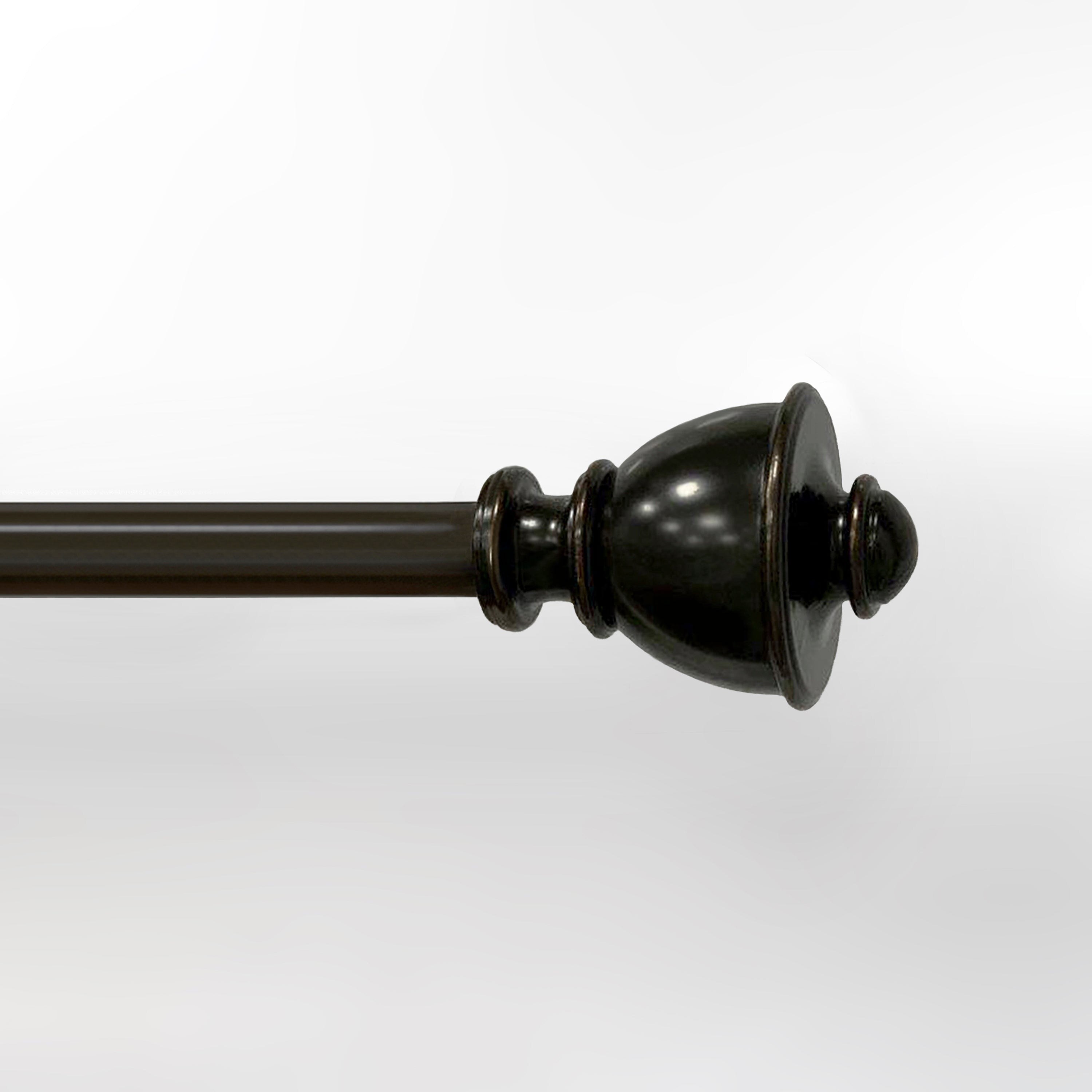 5/8" Drapery Single Curtain Rod Set with Decorative Urn Finials_Oil Rubbed Bronze 28"-48" - Oil Rubbed Bronze