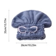 thumbnail image 3 of Toalla de microfibra para el cabello con moño, turbante absorbente para mujeres con cabello largo, grueso y rizado, ligero y de secado rápido, gris., 3 of 6