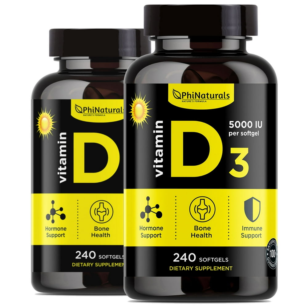 Vitamin D3 5000 IU (Pack of 2) Capsule by Phi Naturals Vitamin D3 5000 IU (Pack of 2) Capsule by Phi Naturals