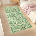thumbnail image 3 of Garvee 2'x6' Modern Floral Print Runner Rug Boho Rugs, Non-Slip Washable Rug Stain Resistant Low Pile Indoor Carpet for Hallway Bedroom Home Decor, Green, 3 of 8