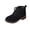 P-952 Black, variant on P-952 Black Ladies Warm Elastic Cuff Ankle Boots Chunky Heel Suede Round Toe Thick Sole Versatile Fall Winter Comfortable Short Booties