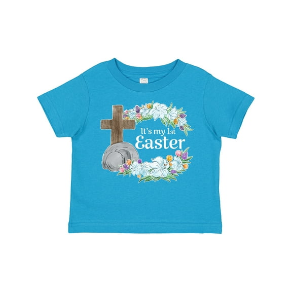 Inktastic It's My 1st Easter with Cross and Flowers Boys or Girls Toddler T-Shirt
