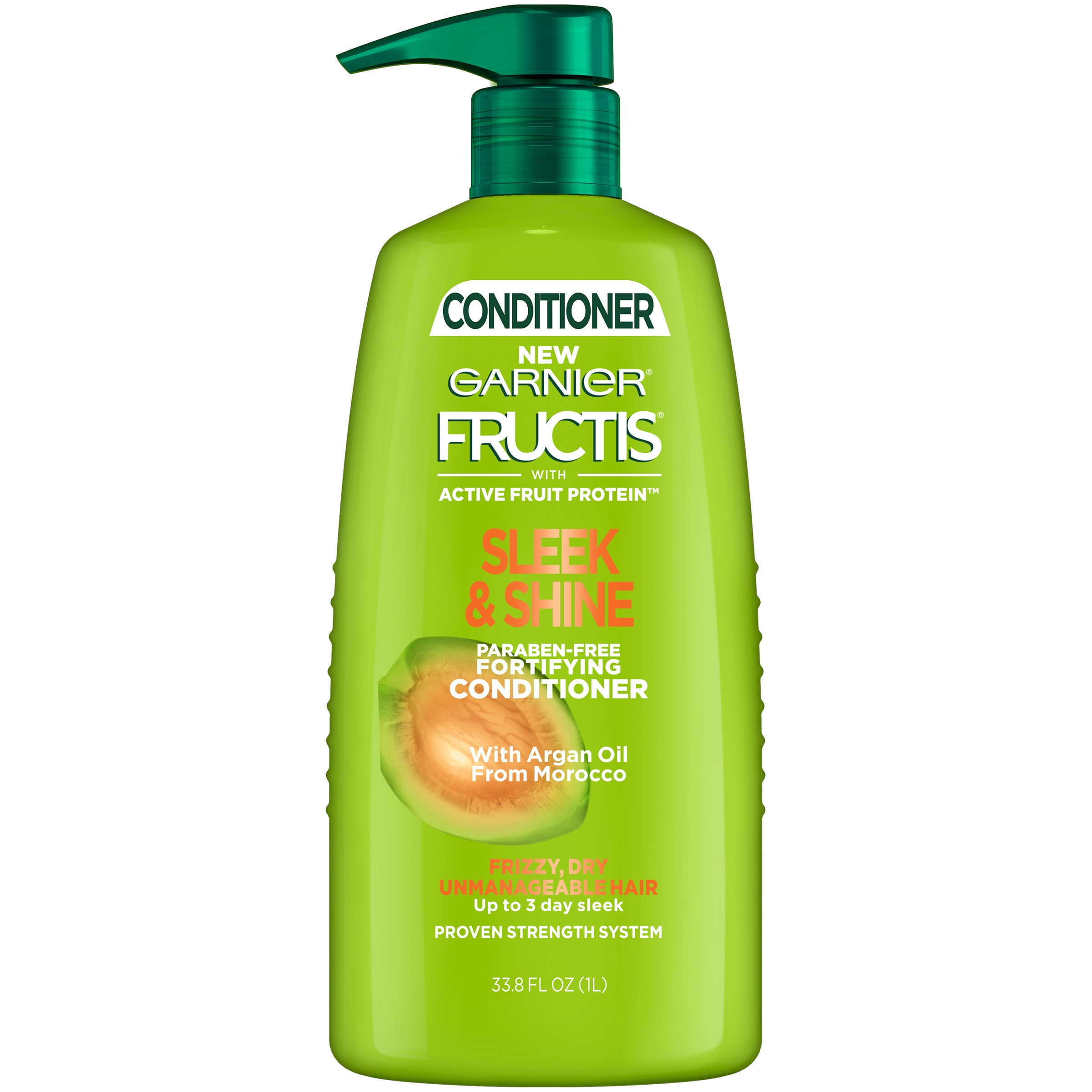 Garnier Fructis Sleek & Shine Fortifying Conditioner with Pump, 33.8 fl