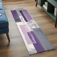 thumbnail image 3 of Purple Grey Washable Area Rug 2x6 111 Graffiti Art Abstract Mottled Color Block Modern Low-Profile Area Rugs with Non Slip Backing Indoor Floor Carpet for Entrance Living Room Bedroom Home Office, 3 of 9