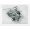 thumbnail image 1 of Skull Bath Mat, Contemporary Illustration of Smokey Grungy Dark Horror Style Devil Evil Print Art, Non-Slip Plush Mat Bathroom Kitchen Laundry Room Decor, 29.5 X 17.5 Inches, Grey White, Ambesonne, 1 of 2