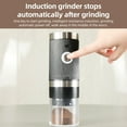 thumbnail image 3 of Tignapoo Portable USB Rechargeable Coffee Grinder with 5 Adjustable Settings, Gravity Sensor Auto-Stop, Transparent Bean Container, Stainless Steel Design for Home, Office, Travel, Camping - White, 3 of 7