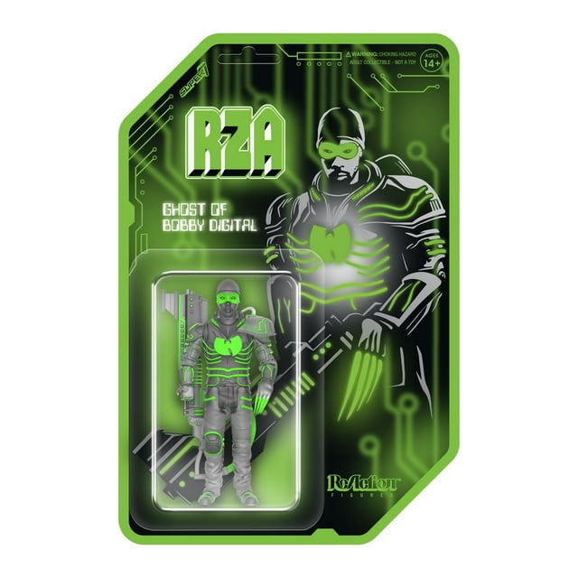 Figura de acción Super7 RZA Bobby Digital (Transparente) 9.5 cm con accesorio