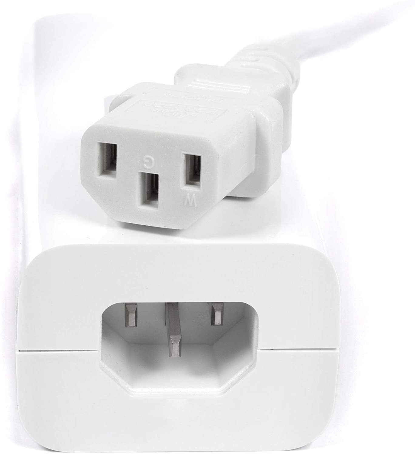 THE CIMPLE CO - AC Power Cord 3 Prong (18 awg) for TV PC Monitor Wall Mount Set Up -White - 25ft