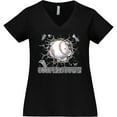 thumbnail image 3 of Inktastic Cooperstown Baseball Breakthrough Women's Plus Size V-Neck T-Shirt, 3 of 5