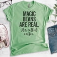 thumbnail image 2 of Magic Beans Are Real It's Called Coffee T-shirt, Unisex Women's Men's Shirt, Coffee Shirt, Coffee Beans Tee, Heather Apple Green, Large, 2 of 6