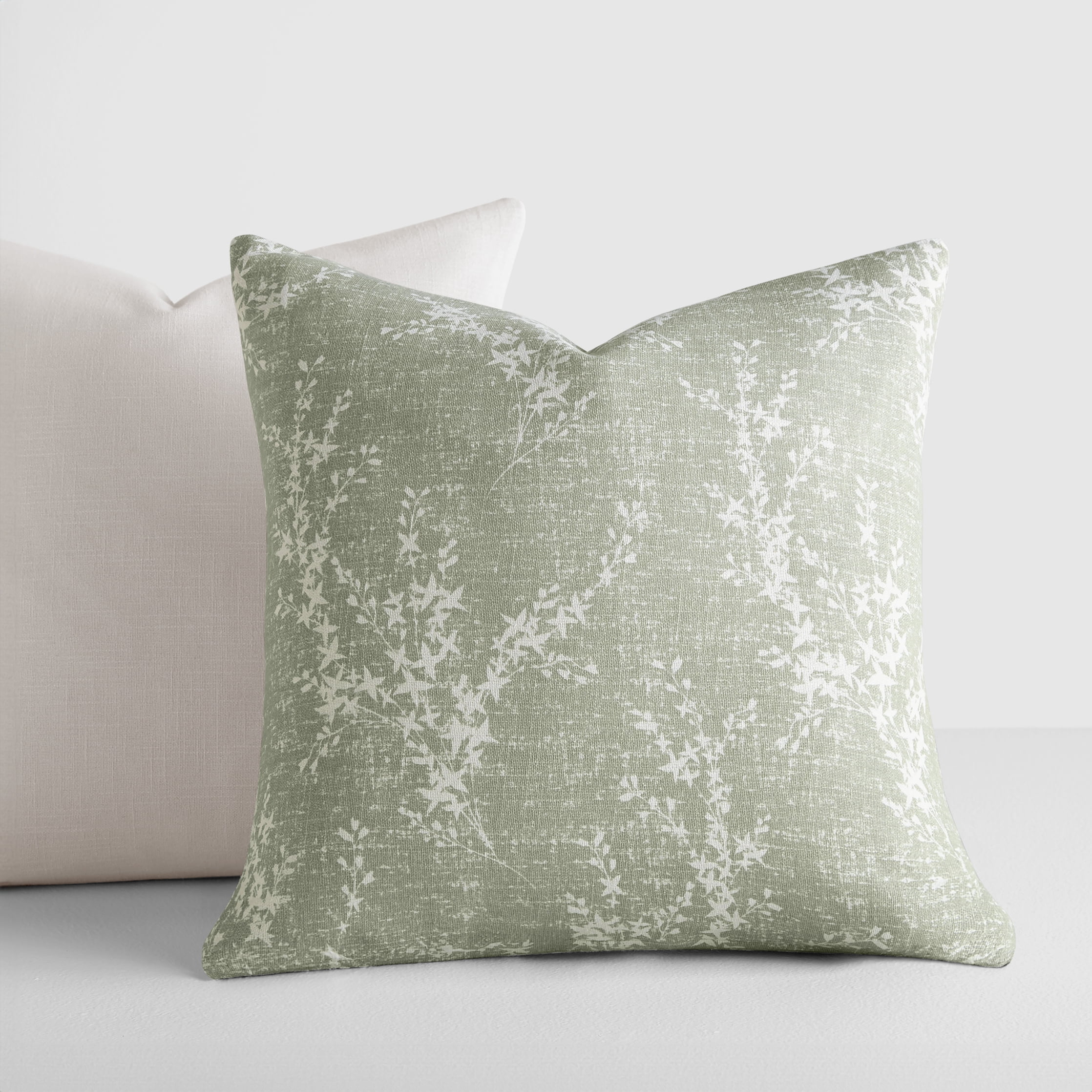 Noble Linens 2-Pack Cotton Slub Decor Throw Pillows - Willow Green
