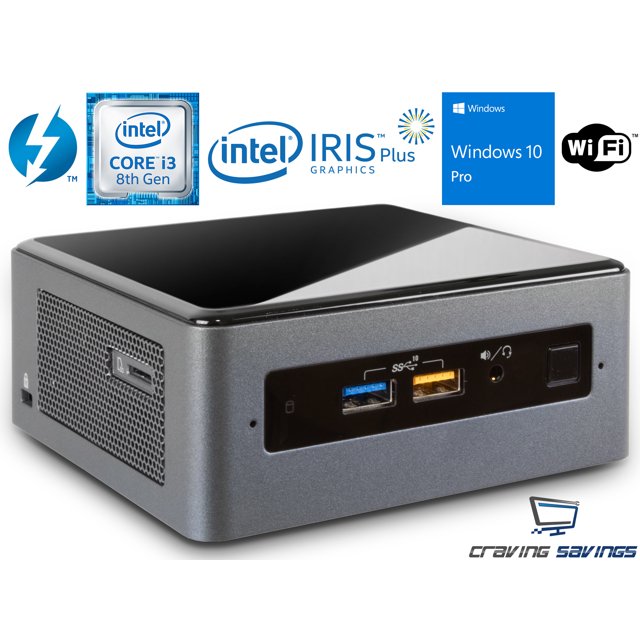 Intel NUC8i7BEH Mini PC/HTPC, Intel Core i7-8559U Up to 4.5GHz, 8GB DDR4, 512GB SSD, Wifi, Bluetooth 5.0, 4K Support, Dual Monitor Capable, Windows 10 Pro
