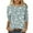 Gris-A, variante sur HKEJIAOI T-Shirts à Manches 3/4 pour Femmes à Imprimé Floral, Col Rond, Coupe Ample, T-Shirts Décontractés Mode, Chandails à Enfiler, Kaki-A S