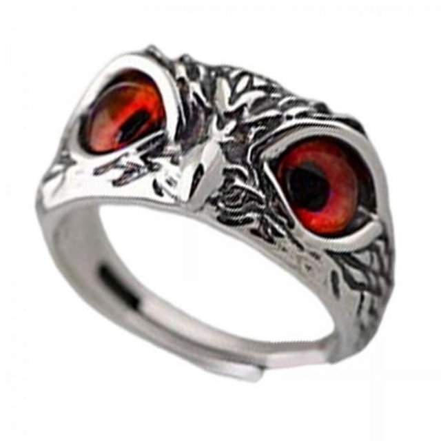6x Anillos de Búho con Ojo Anillos de Animales Anillos de Animales Personalizados Retro Ajustables Accesorios para Dedos Frescos Anillo Llamativo Anil 6 piezas