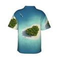 thumbnail image 3 of Uemuo Paradise Island Printed Regular Fit Short Sleeve Casual Hawaiian Shirt for Men,Aloha shirt,Tropical shirt,Floral print shirt,Vacation Beach shirt-Large, 3 of 9