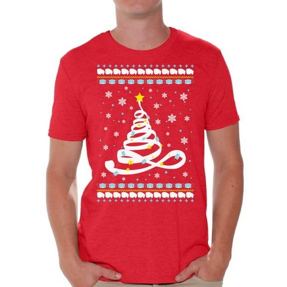 Christmas Tree Shirt for Men Xmas Tree T-Shirt for Him Funny Christmas Tree Tee for Men Toilet Paper Shirts for Boys Paper Tree Men's Top Christmas 2020 T Shirt Xmas Gifts for Him