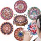 thumbnail image 1 of Kit de bordado de diamantes para Decoración de cocina, Set de pintura de diamantes de 6 piezas, bricolaje, Mandala, flores, posavasos, taza de bebida, cojín, 1 of 4