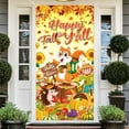 thumbnail image 5 of Oioii Maple Leaves Pumpkin Door Banner Cover Autumn Pumpkin Thankful Grateful Blessed Backdrop Decoration for Thanksgiving Farmhouse Holiday Party(35.43x70.87in), 5 of 6