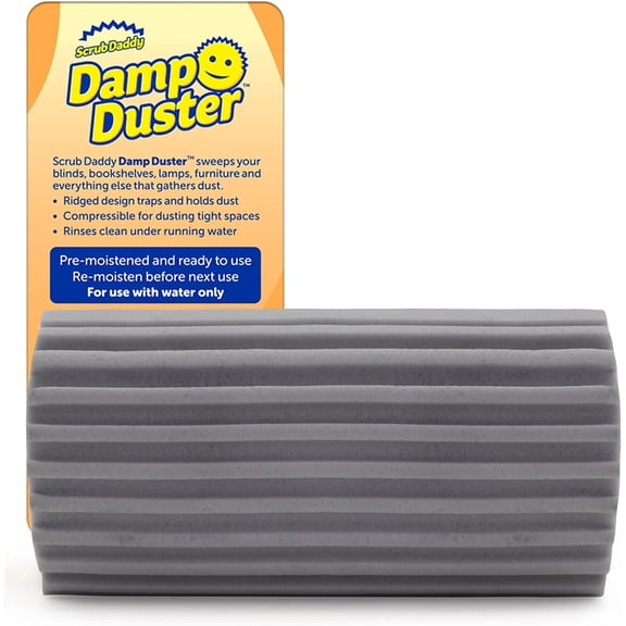 Scrub Daddy Damp Duster, Grey Dust Cleaning Sponge, Reusable Duster for ...